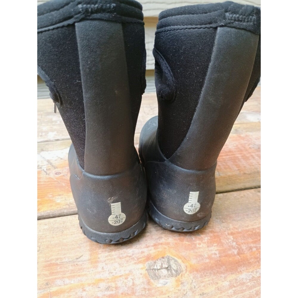Bogs Boots Toddler Sz 7 Classic Snow Winter Pull On Midcalf Black Fabric - Picture 2 of 5